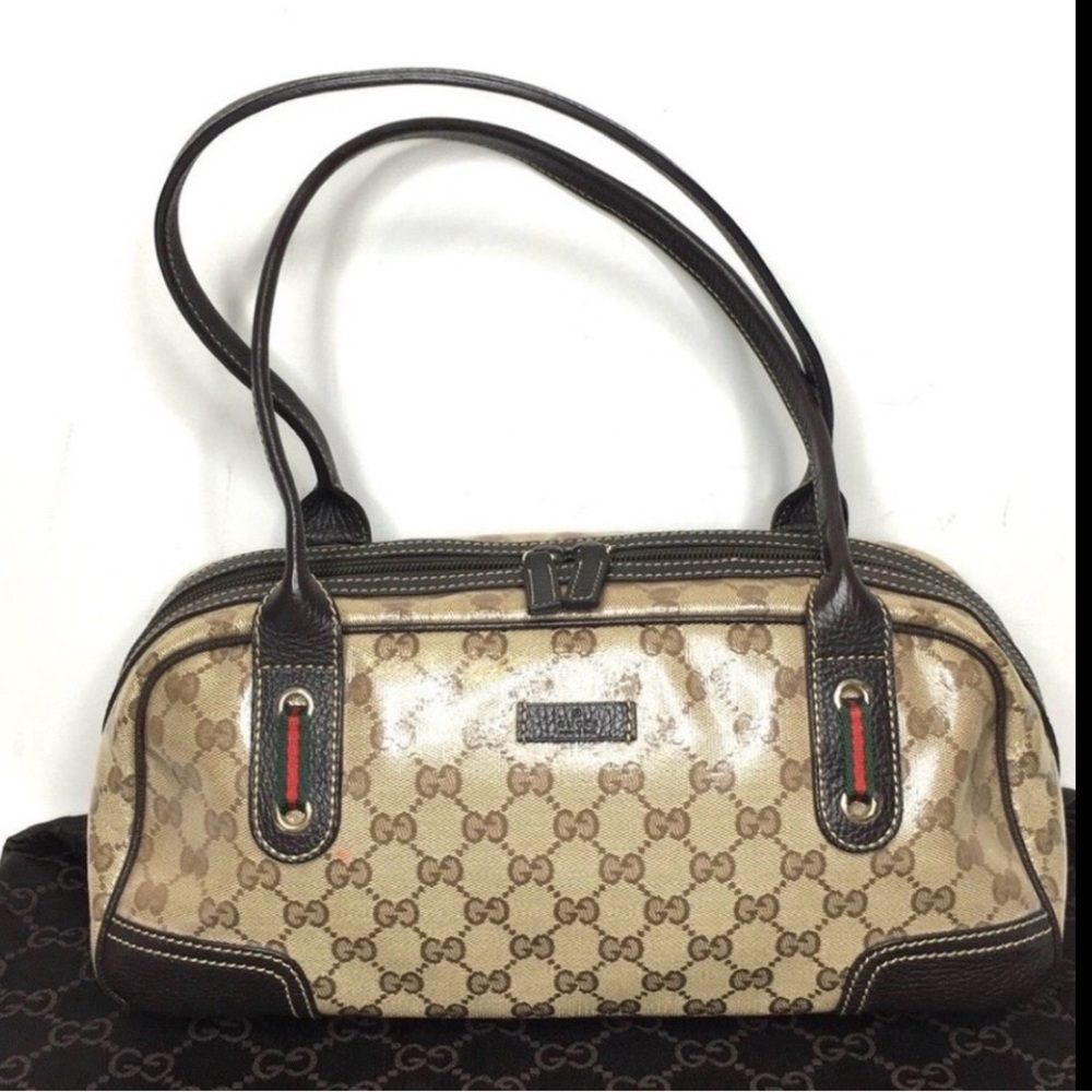 Gucci Beige and Brown Shoulder Bag